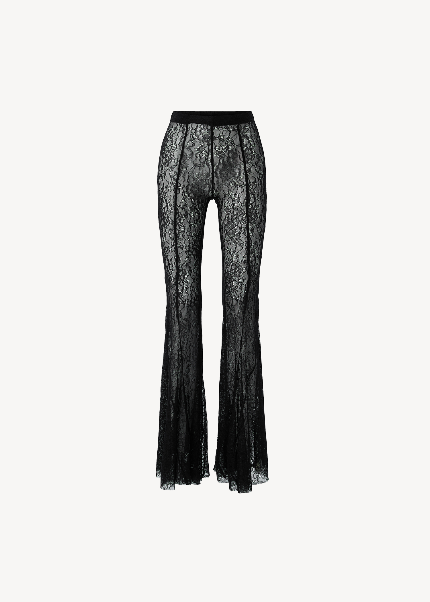 LACE FLARED TIGHTS IN BLACK